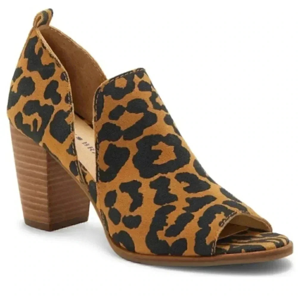 New Lucky brand Junai bootie Dorsay Leopard print